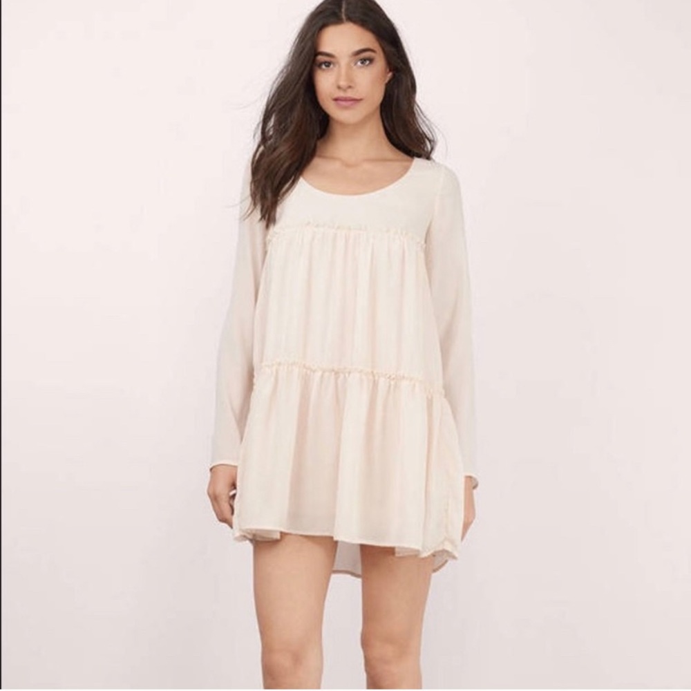 Tobi cream ruffle dress